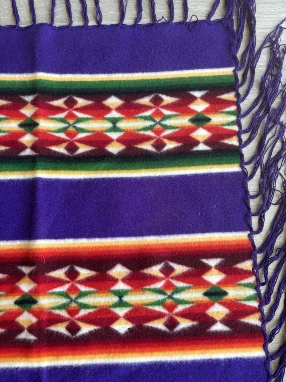 Beaver State Pendleton Mills Robe Shawl Fringed Blanket Purple